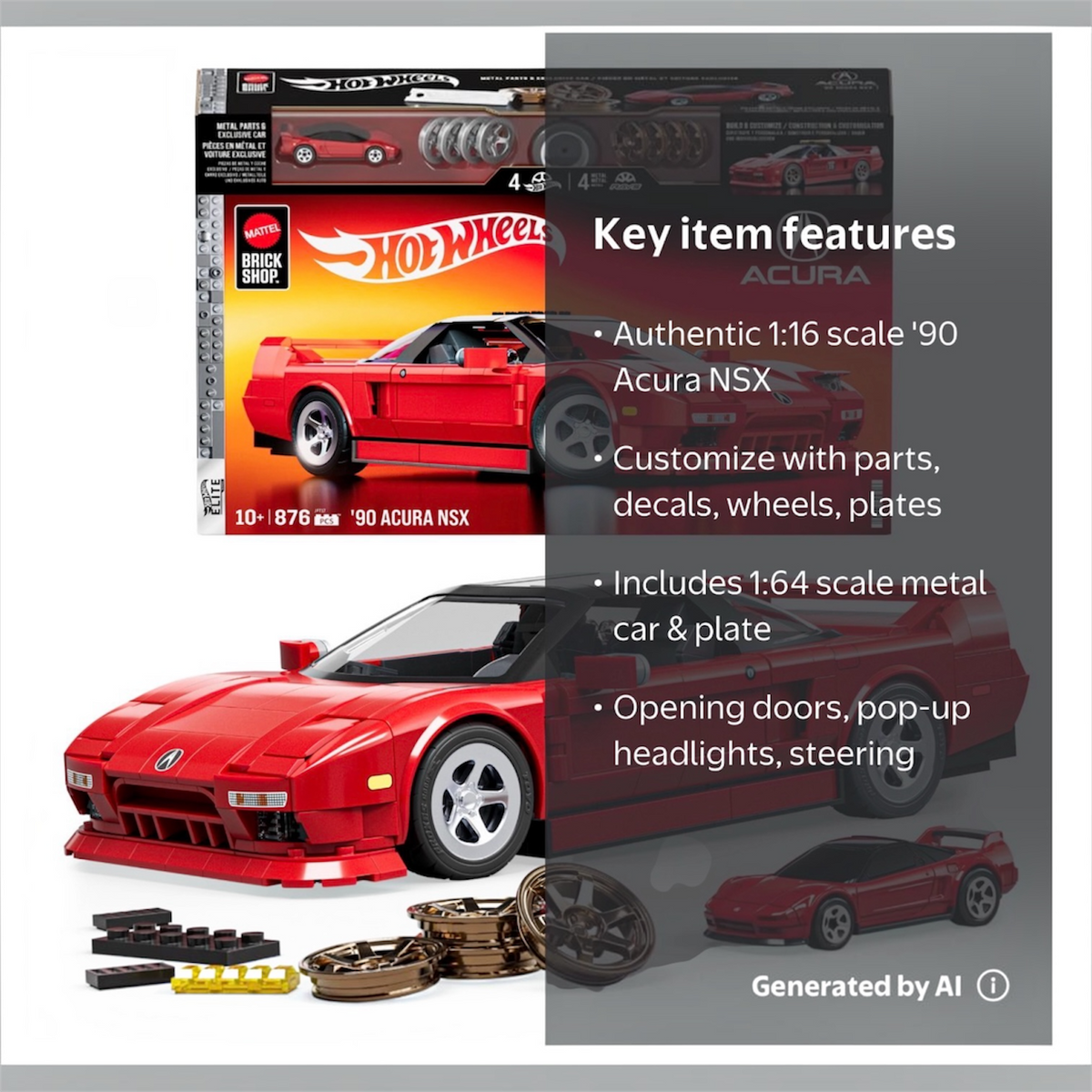 Mattel Brick Shop Hot Wheels ‘90 Acura NSX