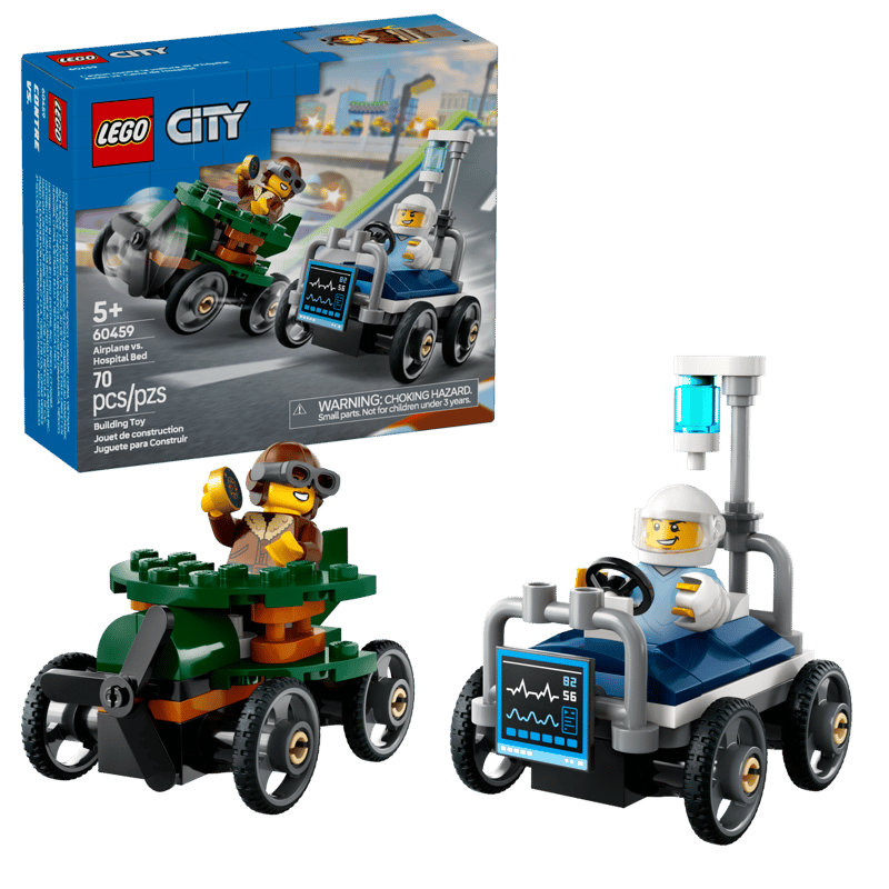 City:  Airplane vs. Hospital Bed Race Car Pack 60459