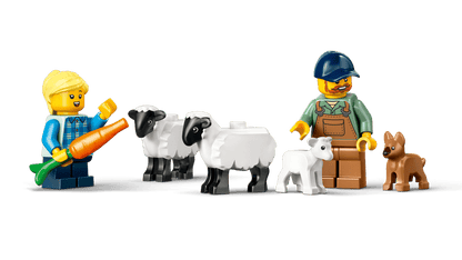 City: Red Farm Tractor with Trailer & Sheep 60461