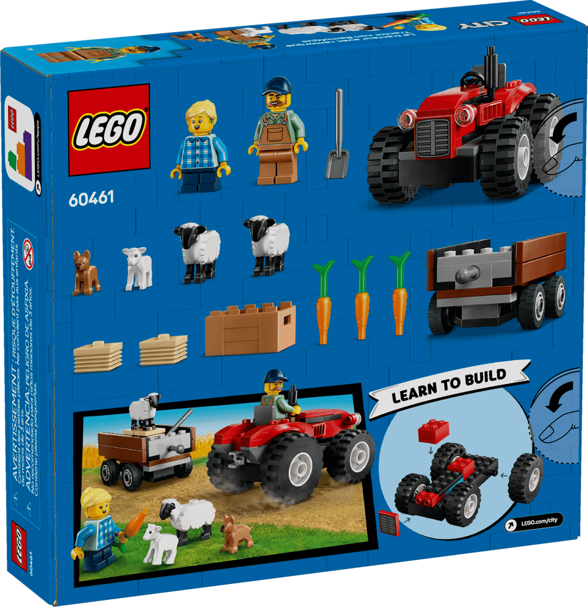 City: Red Farm Tractor with Trailer & Sheep 60461