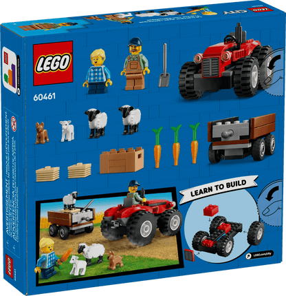 City: Red Farm Tractor with Trailer & Sheep 60461