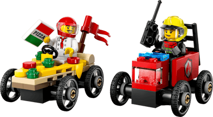 City:  Pizza vs. Fire Truck Race Car Pack 60458