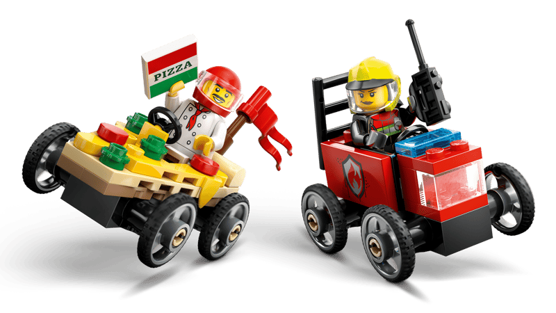 City:  Pizza vs. Fire Truck Race Car Pack 60458